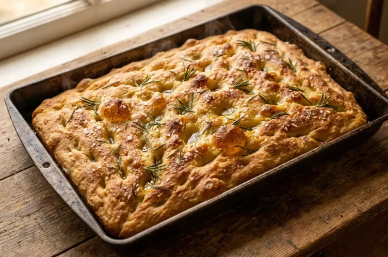 Sourdough Focaccia Recipe – Crispy, Airy & No Knead