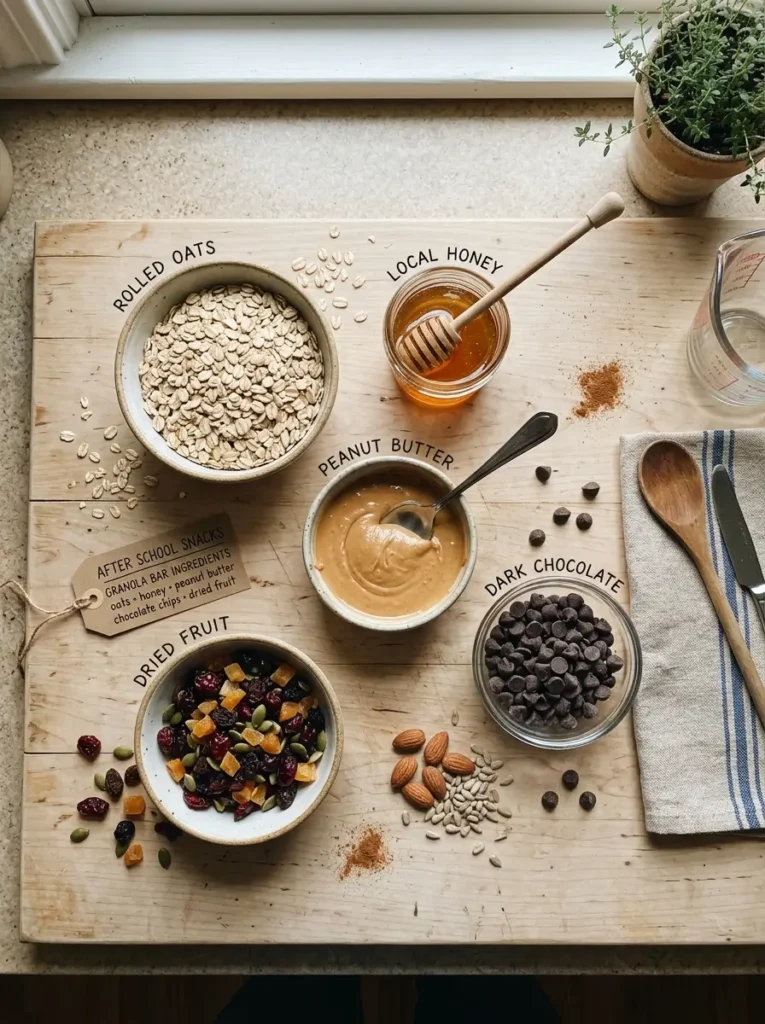 After school snacks granola bar ingredients oats honey peanut butter