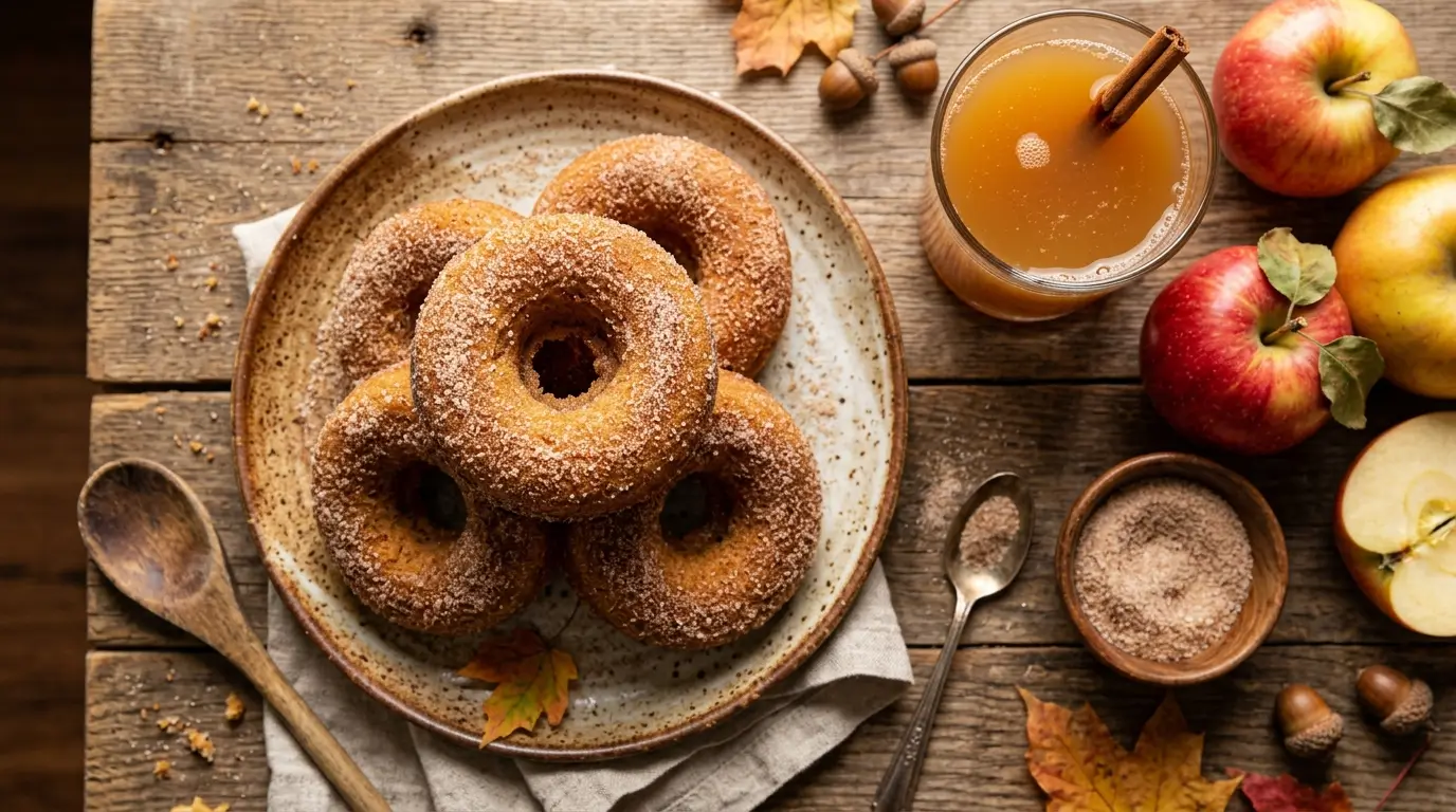 Apple cider donuts recipe cinnamon sugar coated fall treat