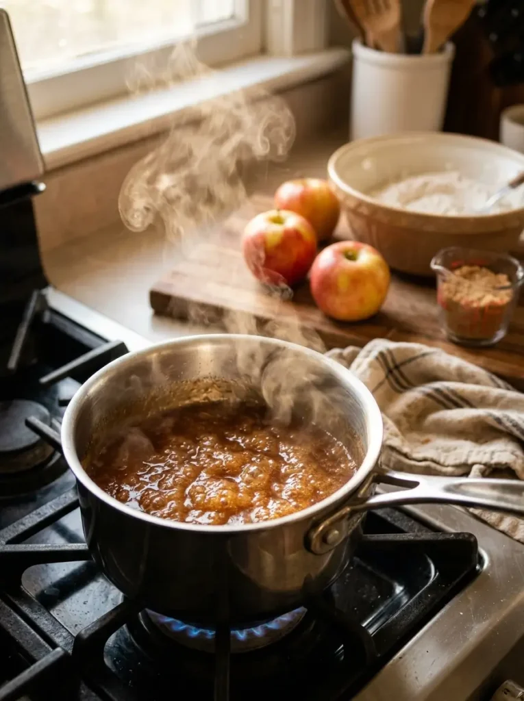 Apple cider donuts recipe reducing apple cider saucepan syrup