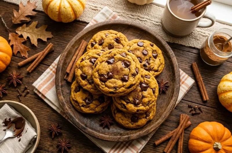 Pumpkin Chocolate Chip Cookies Recipe (Soft & Chewy)